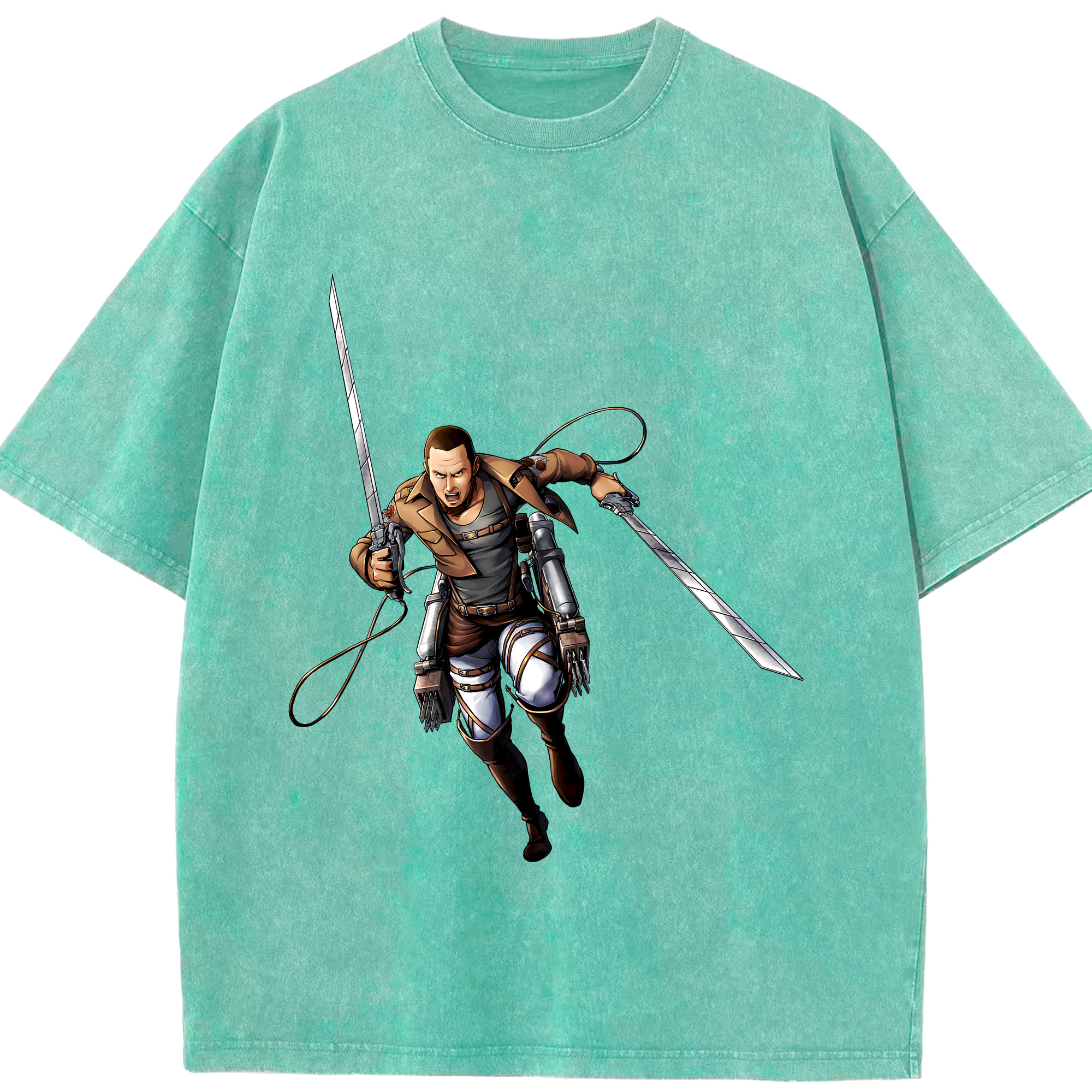 （画像用） 進撃の巨人 Attack on Titan 綿100% ヴィンテージ風 半袖Tシャツ（フロントプリント）